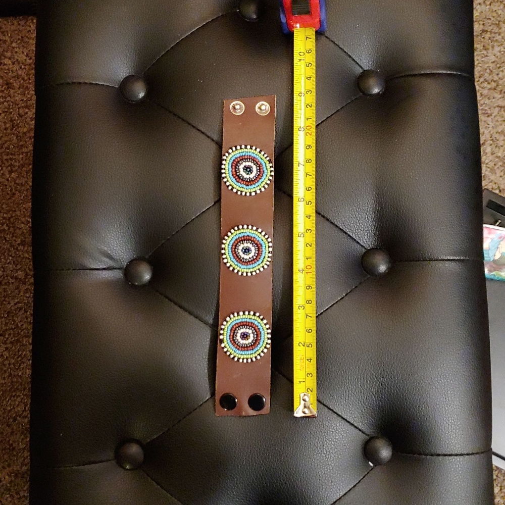 Leather Kenyan wrist  cuff